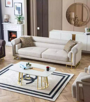 3-seater sofa textile living room design modern new luxury white
