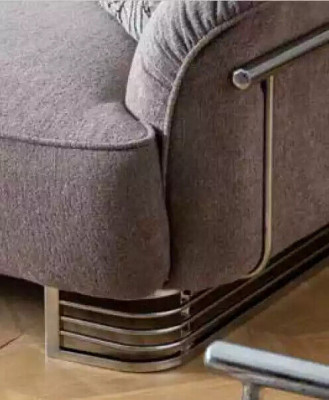 Sofa 3-seater fabric living room design modern new luxury white gray