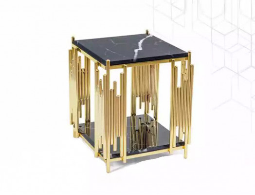Side table living room furniture material black stainless steel design