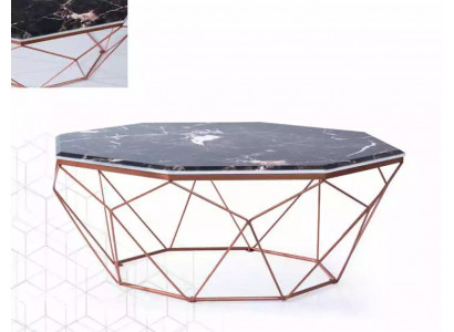 Modern living room coffee table made of wood, black sofa table.