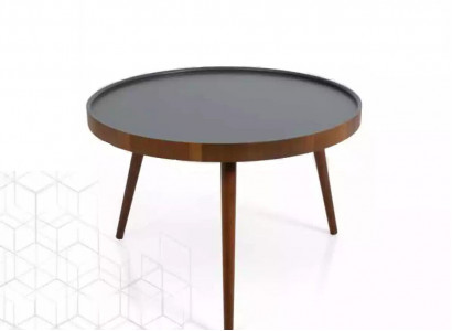 Round kitchen dining table coffee table color brown new style modern wood