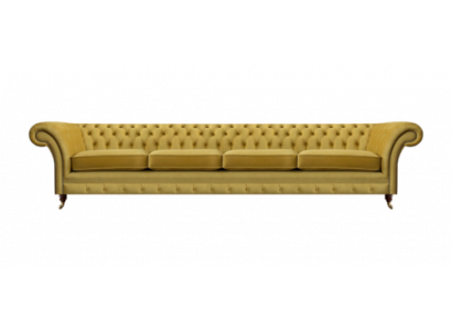 Luxury Yellow Sofa Four-seater Furniture Chesterfield Textile Living Room New