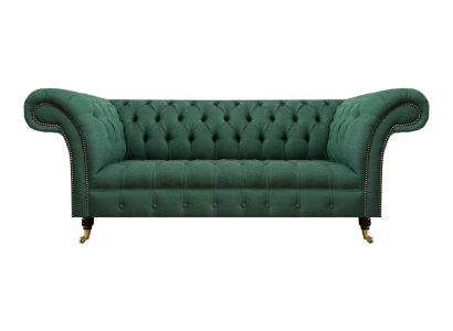 Luxury Three-Seater Sofa Couch Chesterfield Living Room Green Upholstered Seat New