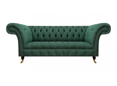 Luxury Three-Seater Sofa Couch Chesterfield Living Room Green Upholstered Seat New