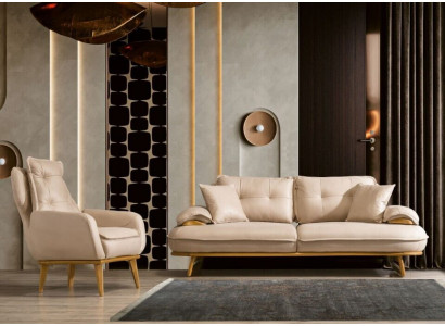 Modern sofa set designer 3-seater luxury upholstered armchair 3+1 set