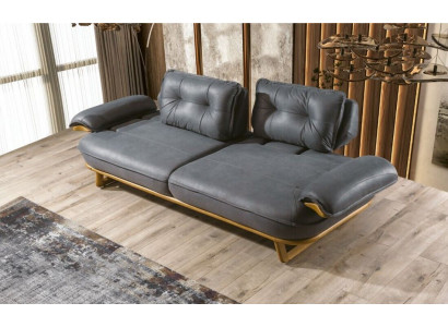 Exclusive Gray 3-Seater Designer Sofa Living Room Upholstered Couch Furniture