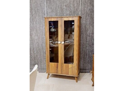 Robust wooden display cabinet designer 2-door glass showcase glass cabinet noble furniture