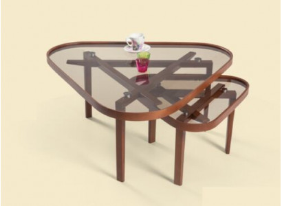 Robust Coffee Table Set Designer Triangular Sofa Tables Luxury Wood Furniture