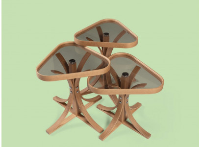 Exclusive triangular side tables designer 3x living room wooden tables