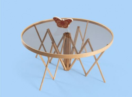 Exclusive Round Coffee Table Designer Wood Table Modern Glass Table New