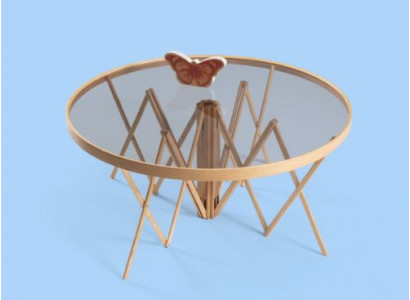 Exclusive Round Coffee Table Designer Wood Table Modern Glass Table New