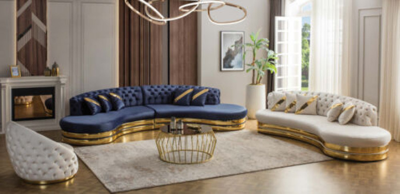 Modern Chesterfield Sofa Set Luxurious Four-Seater 3-Seater Armchair