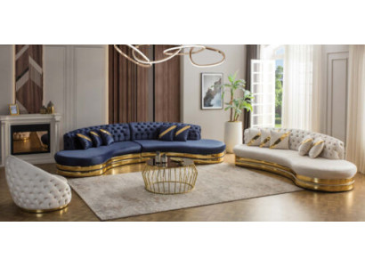 Modern Chesterfield Sofa Set Luxurious Four-Seater 3-Seater Armchair