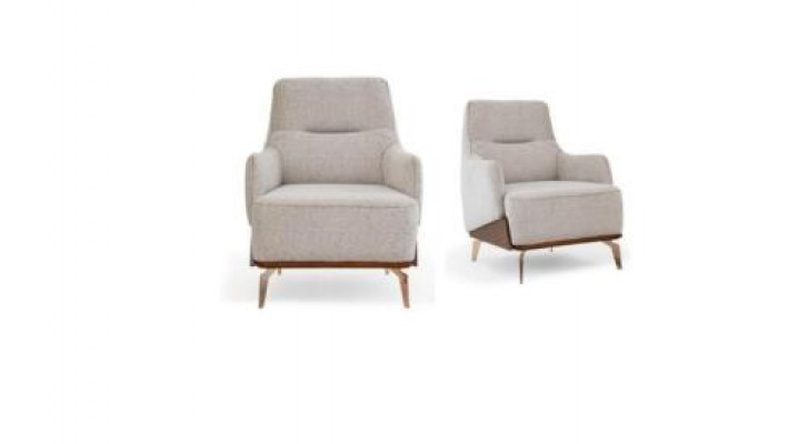 Armchair Wingback Chair Fabric Chair Fabric Beige Single-Seater Living Room