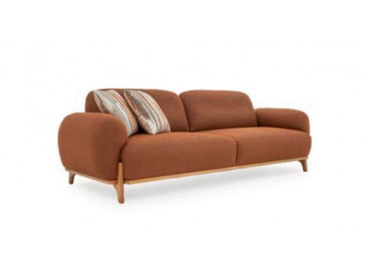 Modern brown upholstered three-seater high-quality living room noble couches