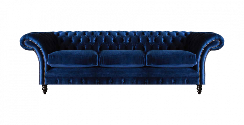 Chesterfield Luxury Sofa Three-Seater Living Room Upholstery Fabric Textile Design New