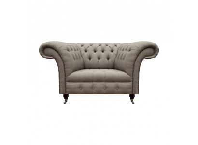 Living Room New Luxury Armchair Chesterfield Gray Upholstered Furniture Textile Furniture