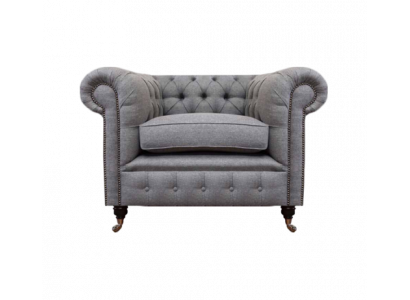 Living room chair luxury upholstered fabric Chesterfield textile seating new furnishings