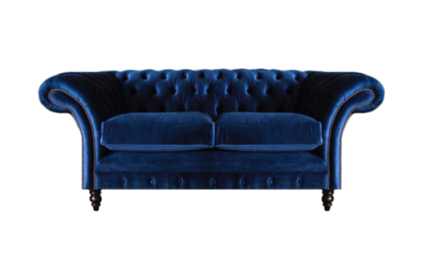 Living room sofas couch two-seater furniture blue Chesterfield new