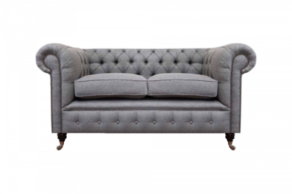 Design sofa upholstery couch gray luxury fabric two-seater sofas Chesterfield