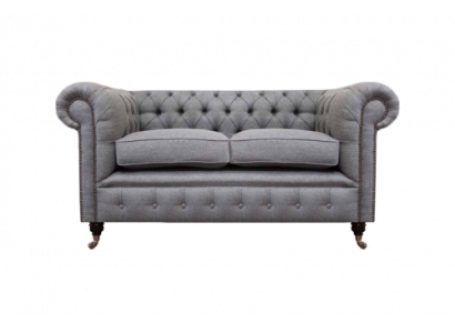 Design sofa upholstery couch gray luxury fabric two-seater sofas Chesterfield