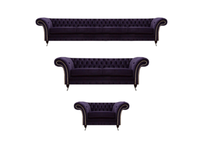 Luxury Sofa Set Purple Design Chesterfield Upholstered Furniture Living Room