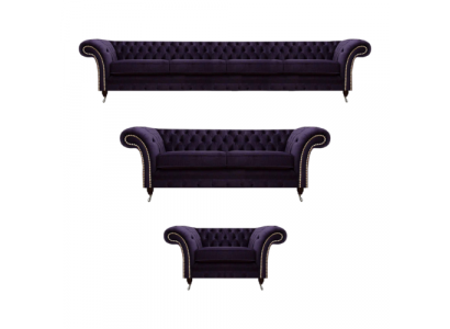 Luxury Sofa Set Purple Design Chesterfield Upholstered Furniture Living Room