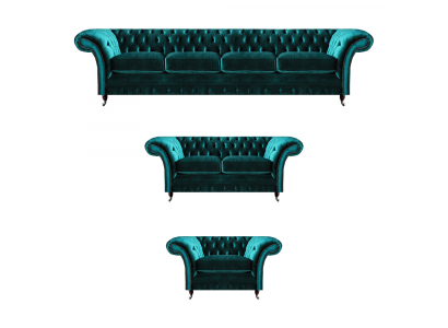 Luxury 3-Piece Set Chesterfield Sofa Furniture Design Upholstery