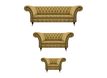 Living room Yellow Sofa Set 3-piece Luxury Sofas Set Upholstered Seat New Chesterfield
