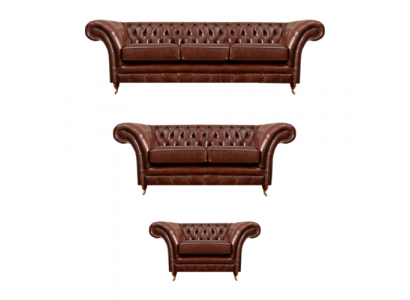 Upholstered Furniture Couch Sets 3-piece Upholstery Seat Armchair Chesterfield Sofas New