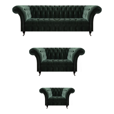 3-piece sofa set upholstered furniture three-seater with two-seater Chesterfield sofas