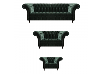 3-piece sofa set upholstered furniture three-seater with two-seater Chesterfield sofas
