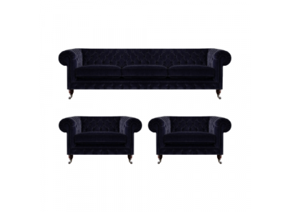 Luxury sofa set living room 3-piece set furniture upholstery Chesterfield