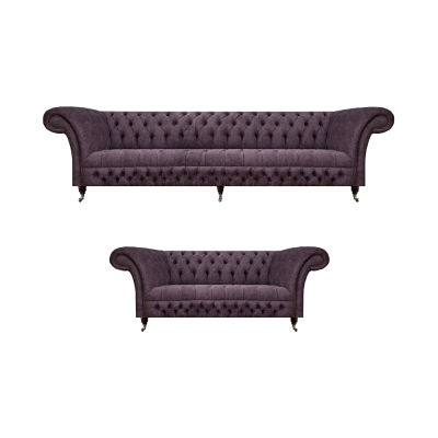 Living room luxury purple sofa three-seater design armchair sofa set Chesterfield