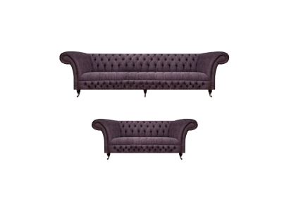 Living room luxury purple sofa three-seater design armchair sofa set Chesterfield