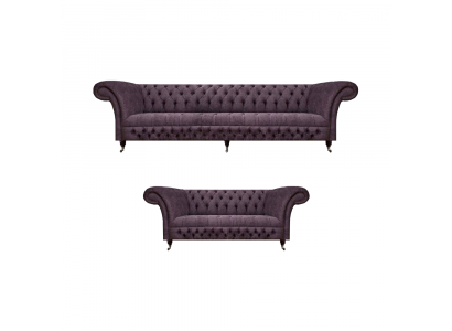 Living room luxury purple sofa three-seater design armchair sofa set Chesterfield