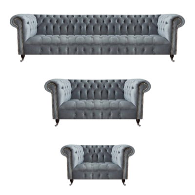 Living room Chesterfield furniture sofa set 3-piece new luxury furnishing