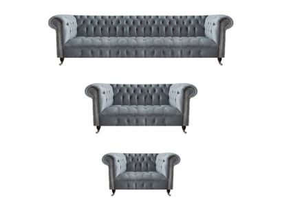 Living room Chesterfield furniture sofa set 3-piece new luxury furnishing