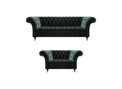 Luxury sofas three-seater with two-seater upholstered furniture Chesterfield sofa set
