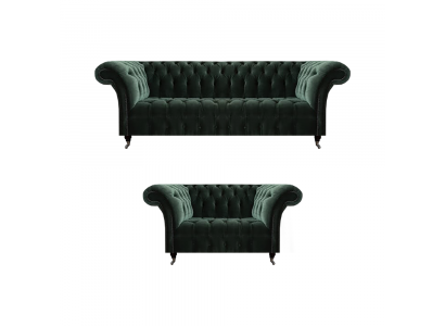 Luxury sofas three-seater with two-seater upholstered furniture Chesterfield sofa set