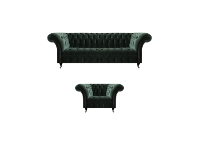 Black upholstered furniture living room three-seater sofa couch new armchair