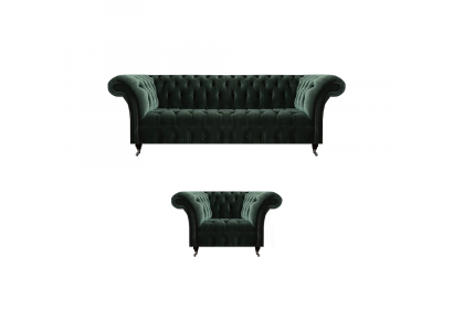 Black upholstered furniture living room three-seater sofa couch new armchair