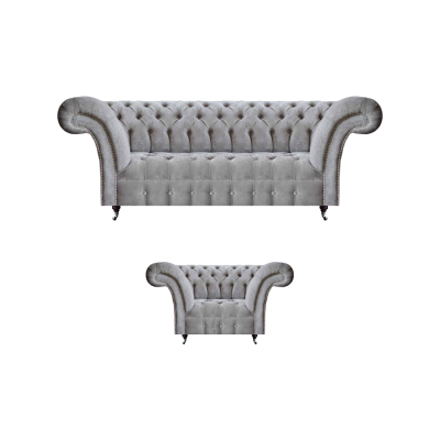 Chesterfield Sofa Complete Luxury Armchair Upholstered Furniture Three-Seater Couch