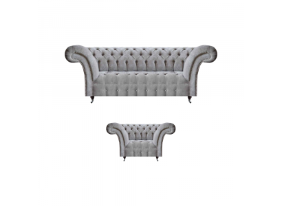 Chesterfield Sofa Complete Luxury Armchair Upholstered Furniture Three-Seater Couch
