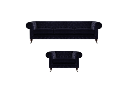 Living room set 2-piece sofa suite three-seater sofa armchair furniture Chesterfield