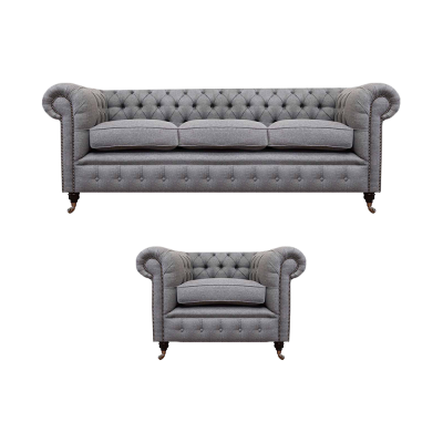 Sofa set couch upholstery Chesterfield design sofa three-seater set armchair