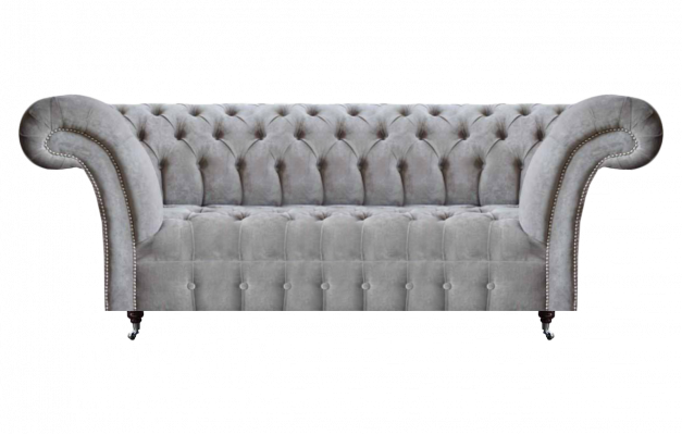 Modern living room three-seater sofa Polsteritz gray Chesterfield couch