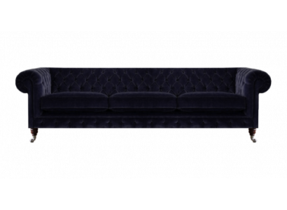 Blue sofa three-seater living room upholstered furniture sofas textile upholstery Chesterfield