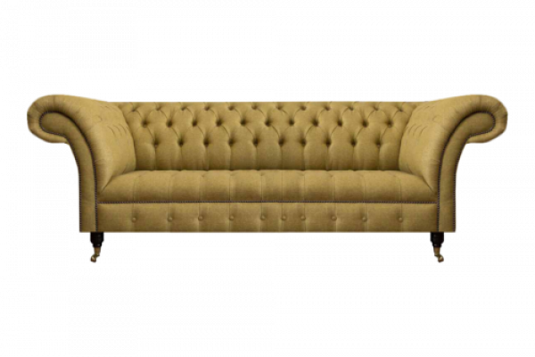 Chesterfield three-seater sofa living room couch furnishing luxury textile