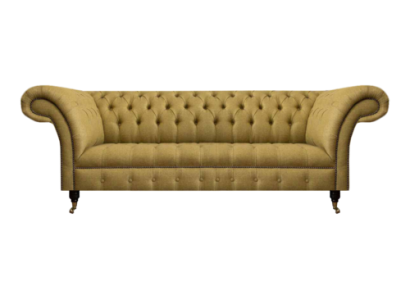Chesterfield three-seater sofa living room couch furnishing luxury textile